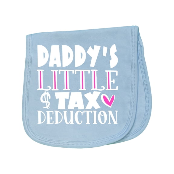 Inktastic Daddy's Little Tax Deduction Pink Hearts Baby Burp Cloth