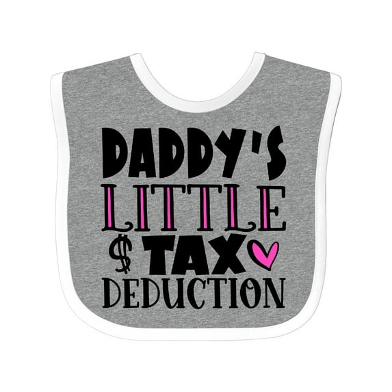 Inktastic Daddy's Little Tax Deduction Pink Hearts Boys or Girls Baby Bib