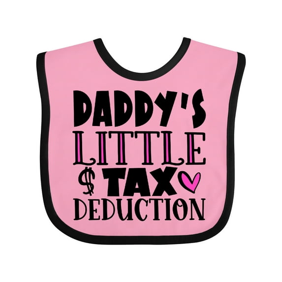 Inktastic Daddy's Little Tax Deduction Pink Hearts Boys or Girls Baby Bib