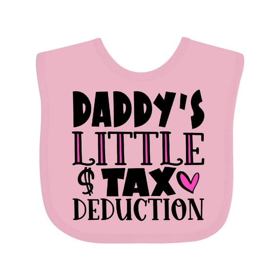 Inktastic Daddy's Little Tax Deduction Pink Hearts Boys or Girls Baby Bib