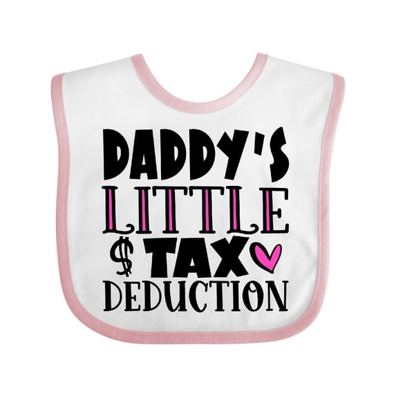 Inktastic Daddy's Little Tax Deduction Pink Hearts Boys or Girls Baby Bib