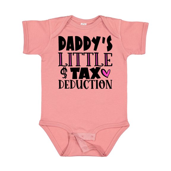 Inktastic Daddy's Little Tax Deduction Pink Hearts Boys or Girls Baby Bodysuit