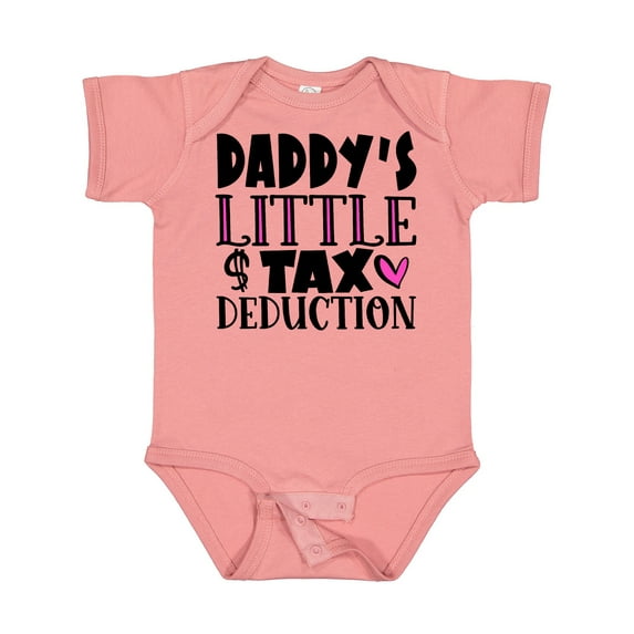 Inktastic Daddy's Little Tax Deduction Pink Hearts Boys or Girls Baby Bodysuit