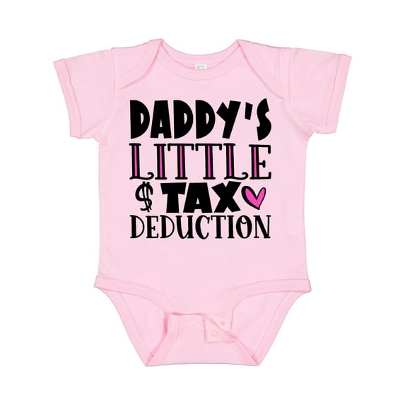 Inktastic Daddy's Little Tax Deduction Pink Hearts Boys or Girls Baby Bodysuit
