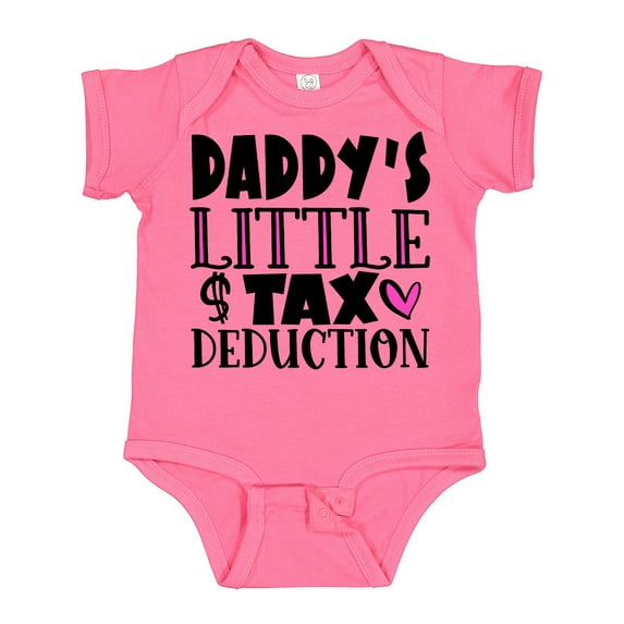 Inktastic Daddy's Little Tax Deduction Pink Hearts Boys or Girls Baby Bodysuit