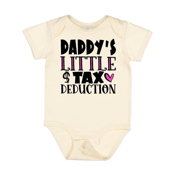 Inktastic Daddy's Little Tax Deduction Pink Hearts Boys or Girls Baby Bodysuit