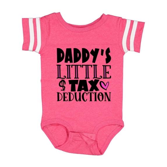 Inktastic Daddy's Little Tax Deduction Pink Hearts Boys or Girls Baby Bodysuit