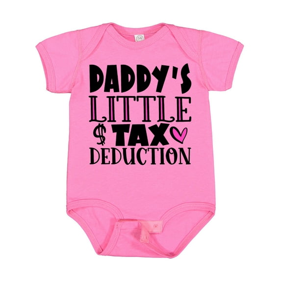 Inktastic Daddy's Little Tax Deduction Pink Hearts Boys or Girls Baby Bodysuit