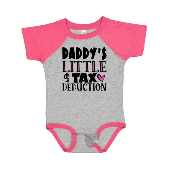 Inktastic Daddy's Little Tax Deduction Pink Hearts Boys or Girls Baby Bodysuit