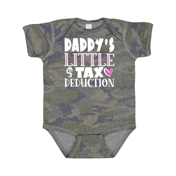Inktastic Daddy's Little Tax Deduction Pink Hearts Boys or Girls Baby Bodysuit