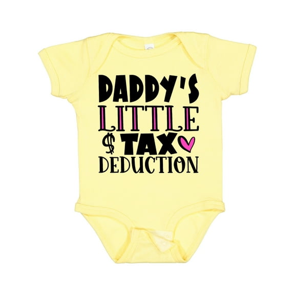 Inktastic Daddy's Little Tax Deduction Pink Hearts Boys or Girls Baby Bodysuit