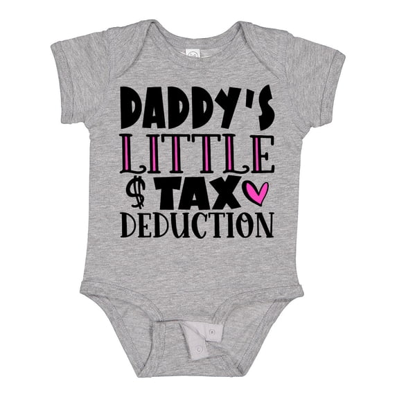 Inktastic Daddy's Little Tax Deduction Pink Hearts Boys or Girls Baby Bodysuit