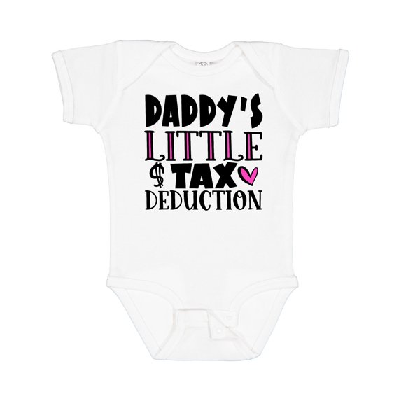Inktastic Daddy's Little Tax Deduction Pink Hearts Boys or Girls Baby Bodysuit