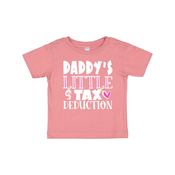 Inktastic Daddy's Little Tax Deduction Pink Hearts Boys or Girls Baby T-Shirt