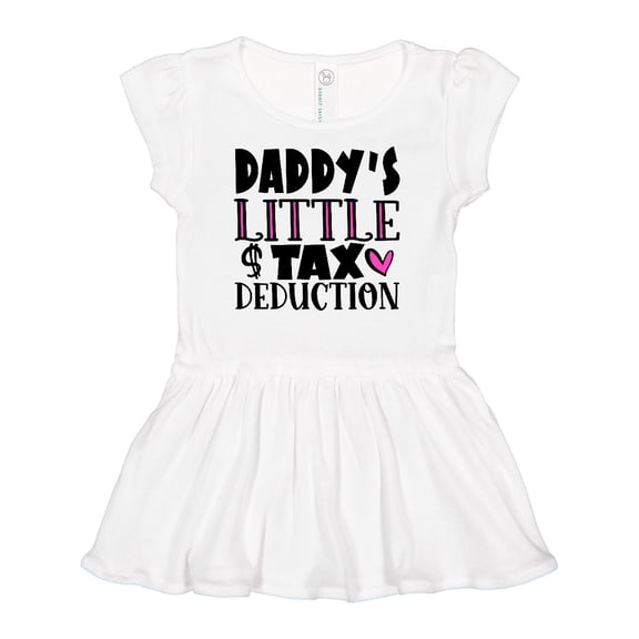 Inktastic Daddy's Little Tax Deduction Pink Hearts Girls Baby Dress