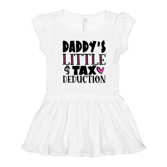 Inktastic Daddy's Little Tax Deduction Pink Hearts Girls Toddler Dress