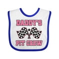 thumbnail image 1 of Inktastic Daddy's Pit Crew Design with Checkered Flags Girls Baby Bib, 1 of 4
