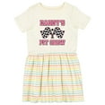 thumbnail image 1 of Inktastic Daddy's Pit Crew Design with Checkered Flags Girls Toddler Dress, 1 of 5