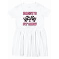 thumbnail image 1 of Inktastic Daddy's Pit Crew Design with Checkered Flags Girls Toddler Dress, 1 of 5
