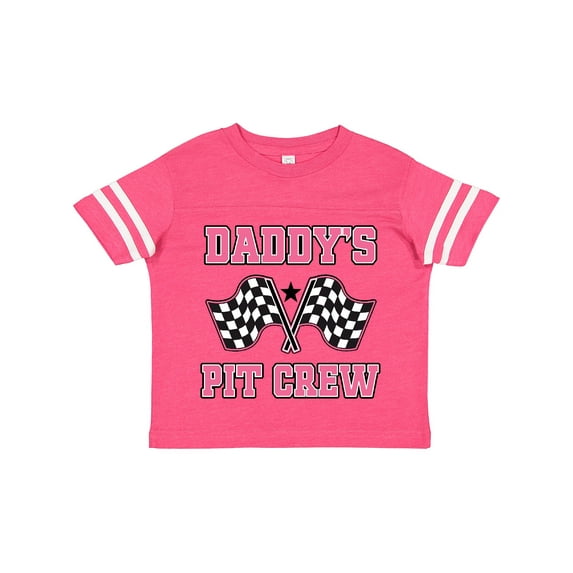 Inktastic Daddy's Pit Crew Design with Checkered Flags Girls Toddler T-Shirt
