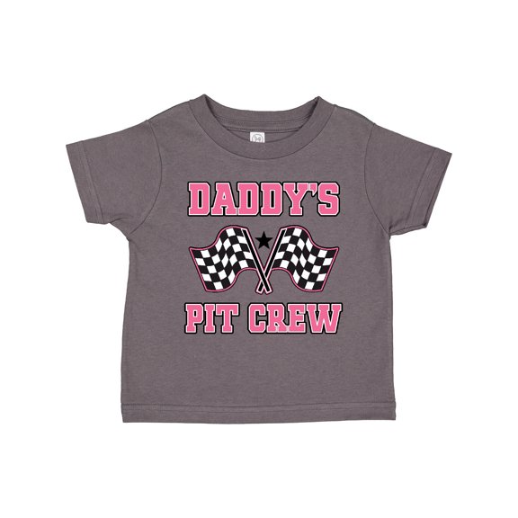 Inktastic Daddy's Pit Crew Design with Checkered Flags Girls Toddler T-Shirt
