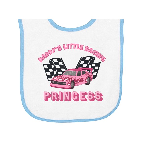 Inktastic Daddy's Racing Princess Pink Race Car Baby Terry Cloth Bib