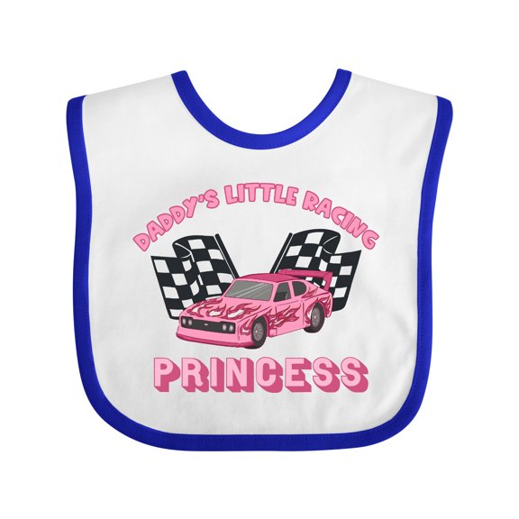 Inktastic Daddy's Racing Princess Pink Race Car Boys or Girls Baby Bib