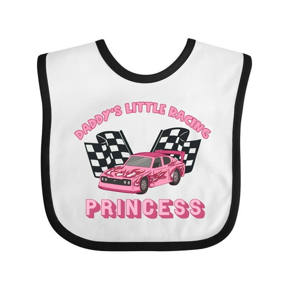 Inktastic Daddy's Racing Princess Pink Race Car Boys or Girls Baby Bib
