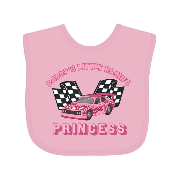 Inktastic Daddy's Racing Princess Pink Race Car Boys or Girls Baby Bib