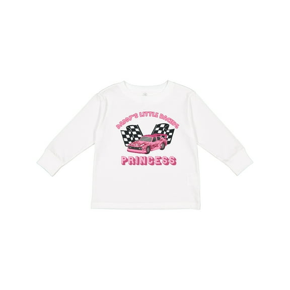 Inktastic Daddy's Racing Princess Pink Race Car Boys or Girls Long Sleeve Toddler T-Shirt