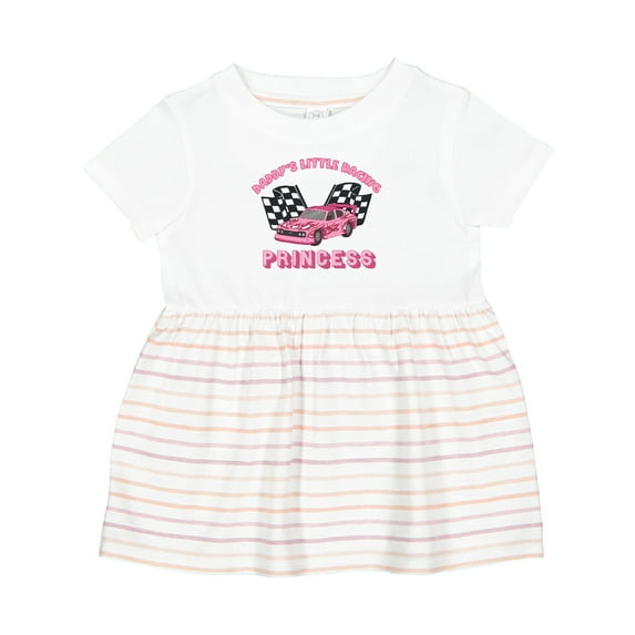 Inktastic Daddy's Racing Princess Pink Race Car Girls Baby Dress