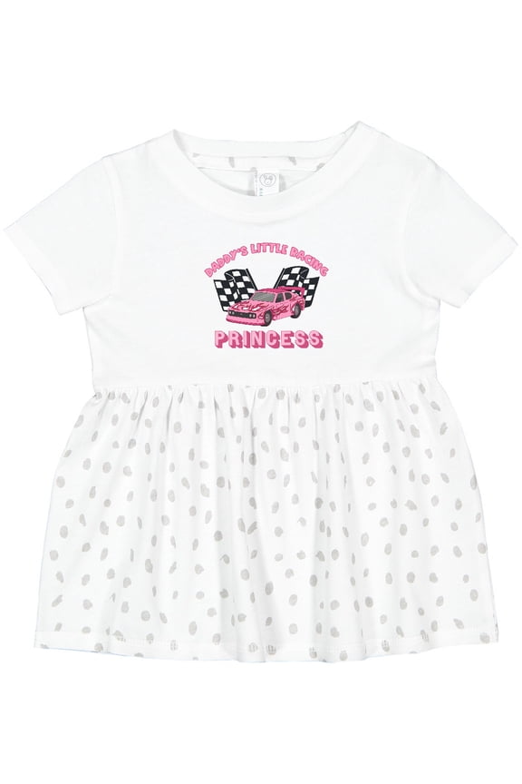Daddy's Racing Princess Pink Race Car Girls Baby Dress
