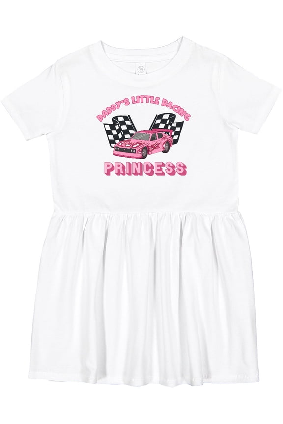 Daddy's Racing Princess Pink Race Car Girls Toddler Dress