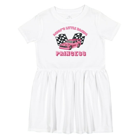Inktastic Daddy's Racing Princess Pink Race Car Girls Toddler Dress