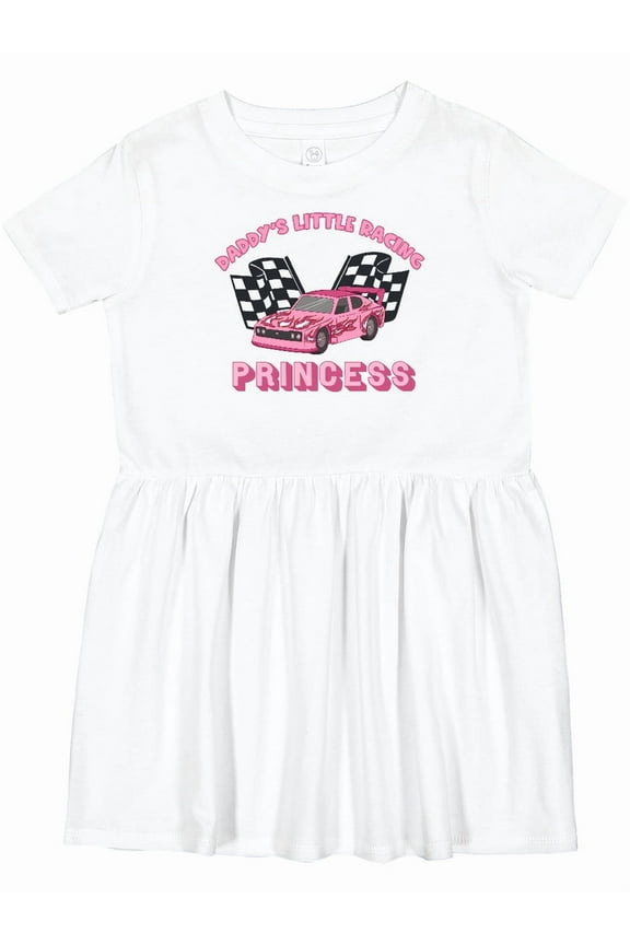 Daddy's Racing Princess Pink Race Car Girls Toddler Dress