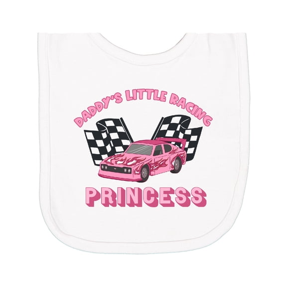 Inktastic Daddy's Racing Princess Pink Race Car Newborn Bib