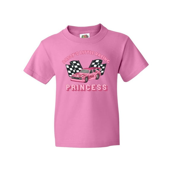Inktastic Daddy's Racing Princess Pink Race Car Youth T-Shirt