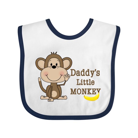 Inktastic Daddy's little Monkey Boys or Girls Baby Bib