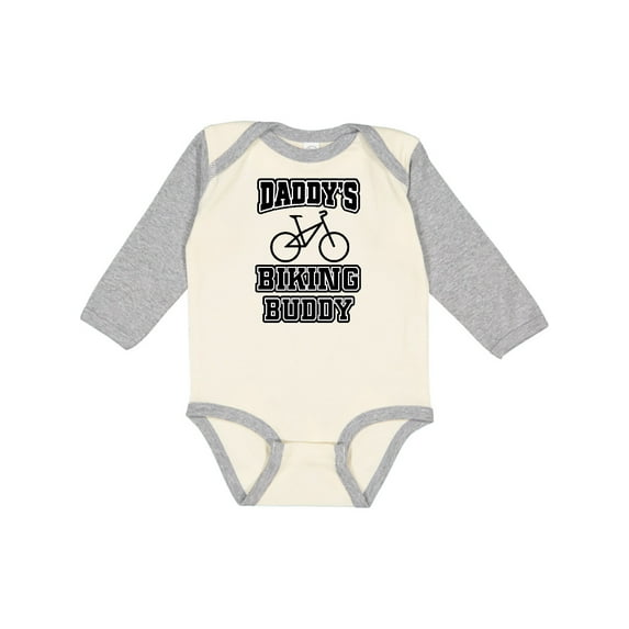 Inktastic Daddys Biking Buddy Boys or Girls Long Sleeve Baby Bodysuit