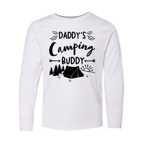 Inktastic Daddys Camping Buddy Long Sleeve Youth T-Shirt