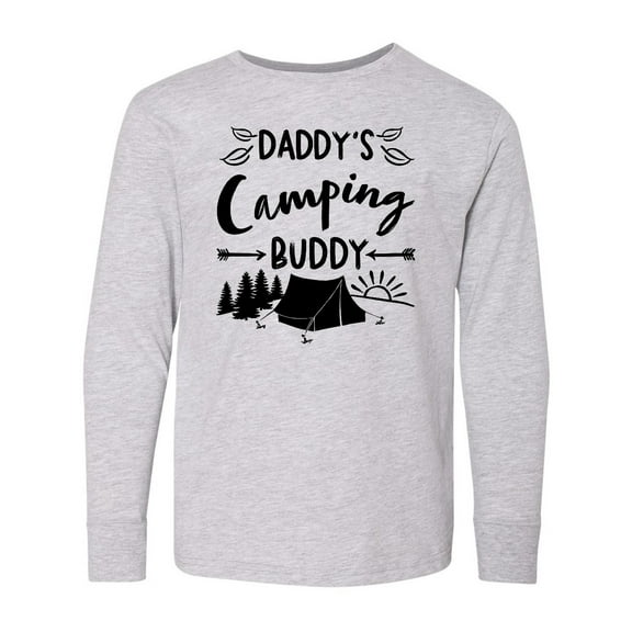 Inktastic Daddys Camping Buddy Long Sleeve Youth T-Shirt