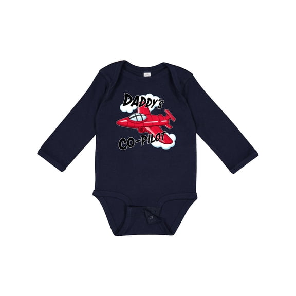 Inktastic Daddys Co-pilot for Fathers Day Boys or Girls Long Sleeve Baby Bodysuit
