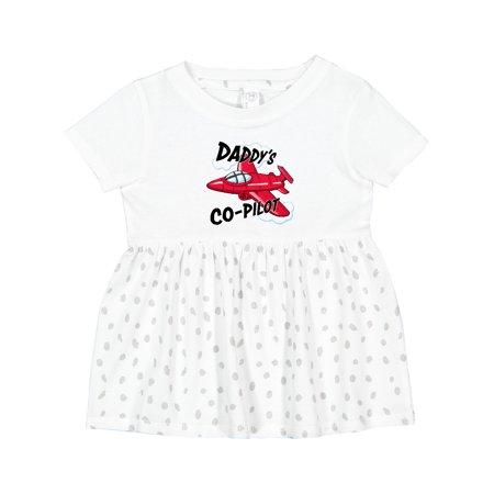 Inktastic Daddys Co-pilot for Fathers Day Girls Baby Dress