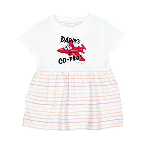 Inktastic Daddys Co-pilot for Fathers Day Girls Baby Dress