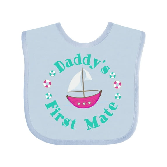 Inktastic Daddys First Mate (Girl) Girls Baby Bib