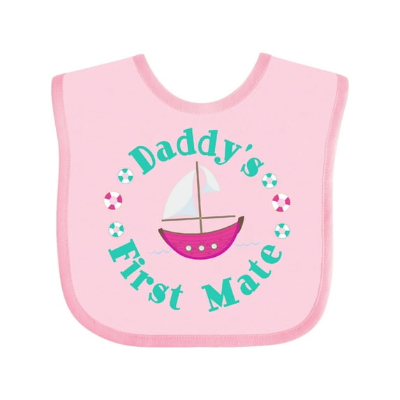 Inktastic Daddys First Mate (Girl) Girls Baby Bib