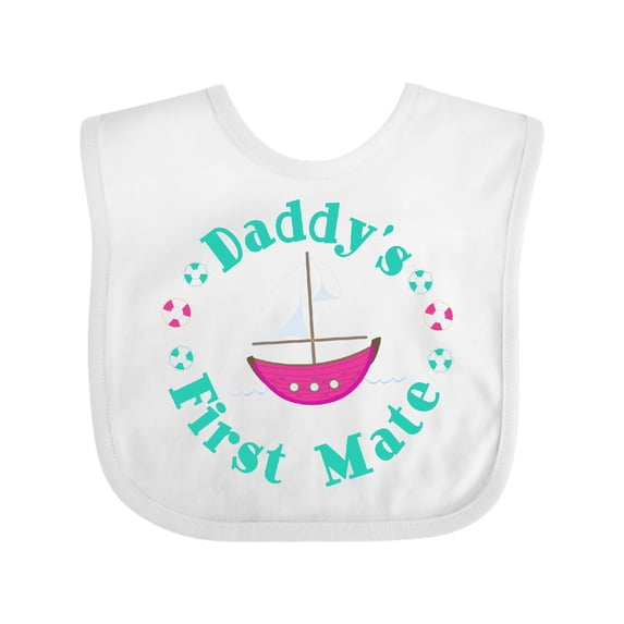 Inktastic Daddys First Mate (Girl) Girls Baby Bib