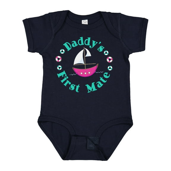 Inktastic Daddys First Mate (girl) Girls Baby Bodysuit