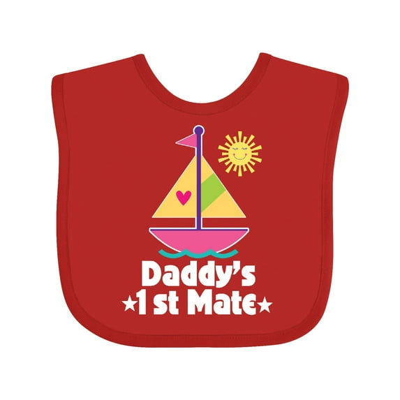 Inktastic Daddys First Mate Girls Nautical Sailboat Girls Baby Bib