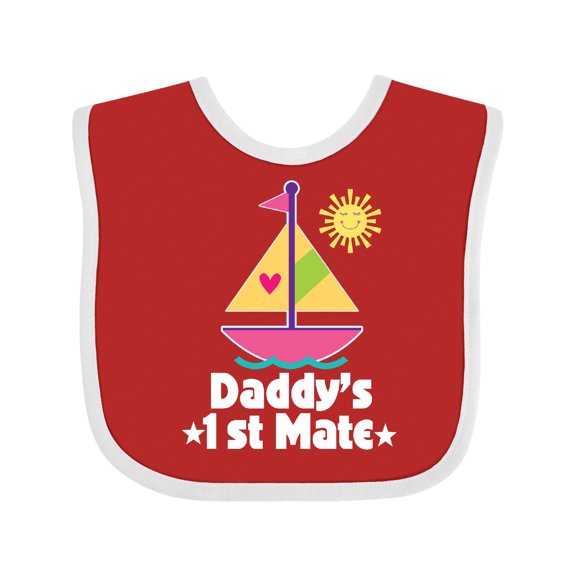 Inktastic Daddys First Mate Girls Nautical Sailboat Girls Baby Bib